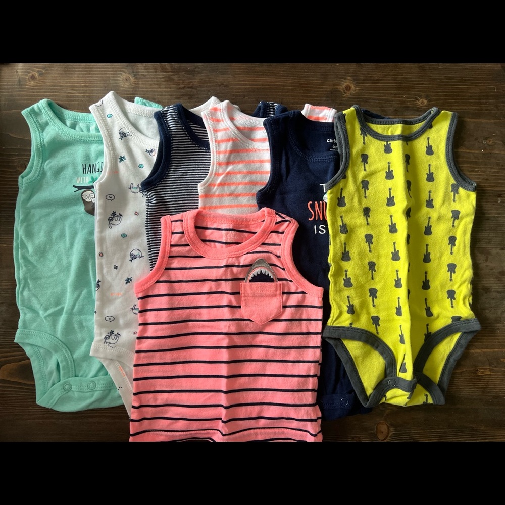 Baby Boy 6 month tank onesie lot